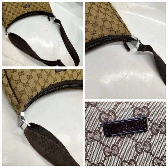 Gucci Shoulder Bag Brown Canvas 417-070325 - Picture 7 of 13